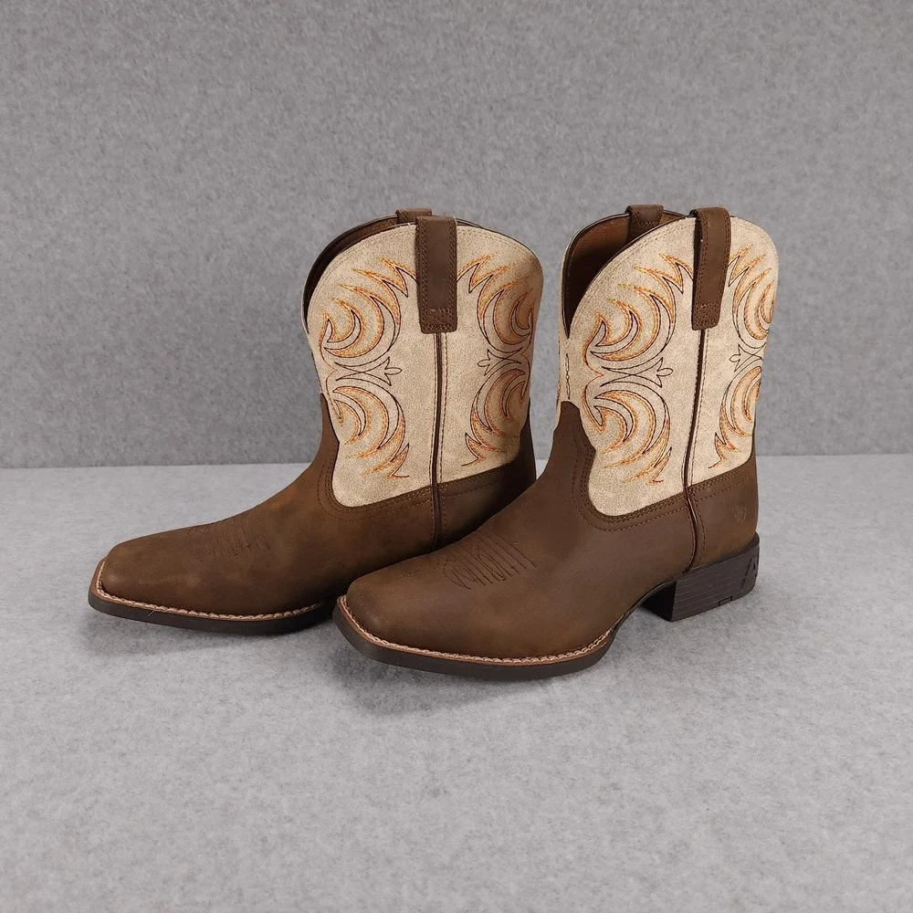 Ariat Youth Storm - Kids Size US 6 - Antique Brown Western Cowboy Boots 10038444